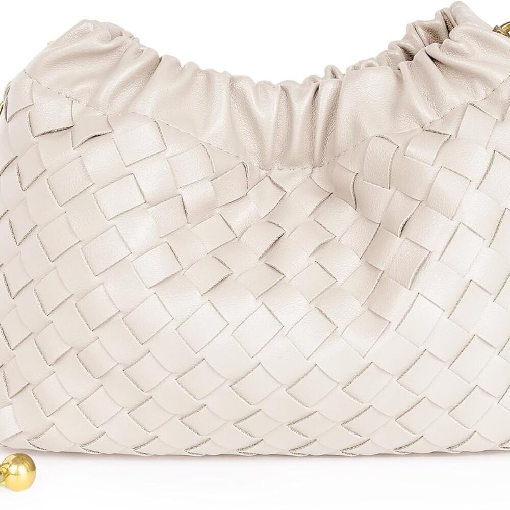 Woven Women's Crossbody Bag & Evening Purse, Trendy Dumpling Clutch & Hobo Cloud
